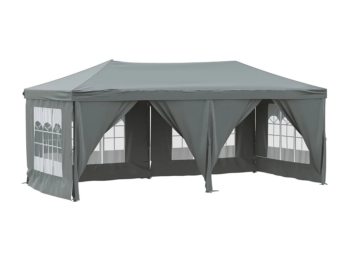 Tente de réception pliable avec parois Anthracite 3x6 m