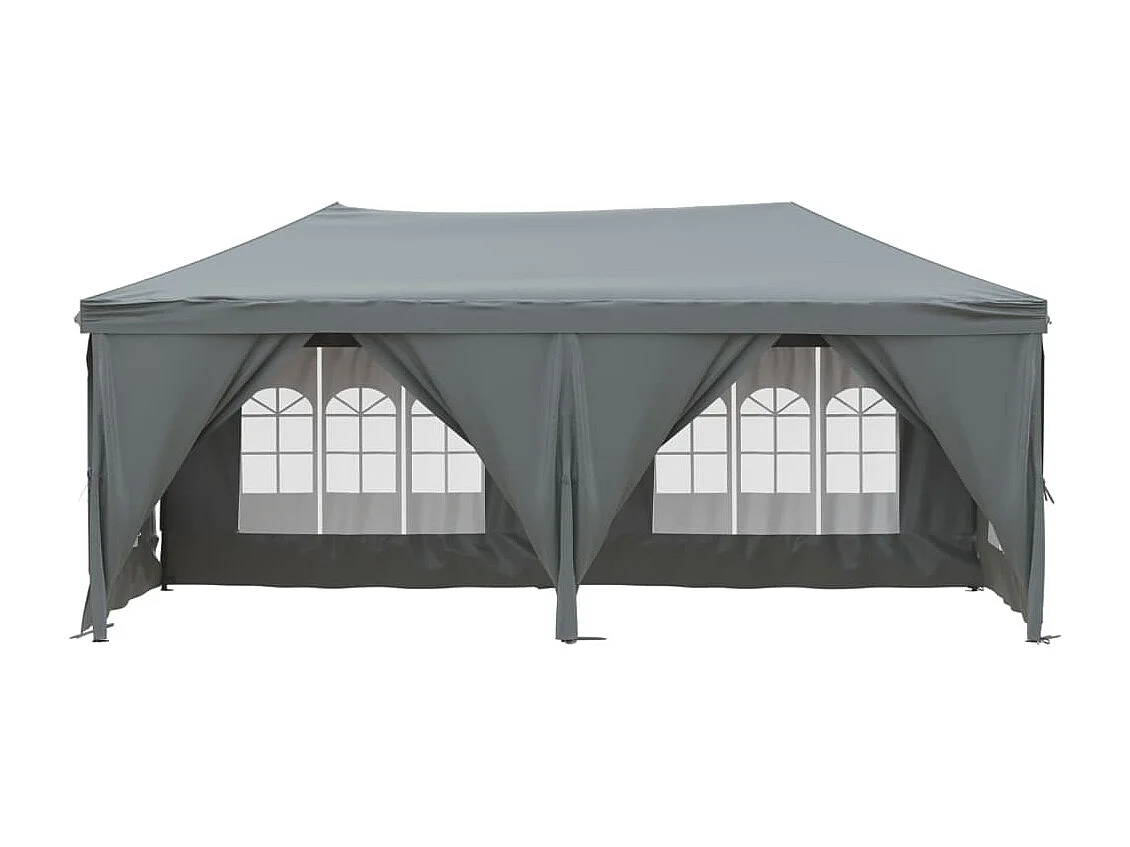 Tente de réception pliable avec parois Anthracite 3x6 m