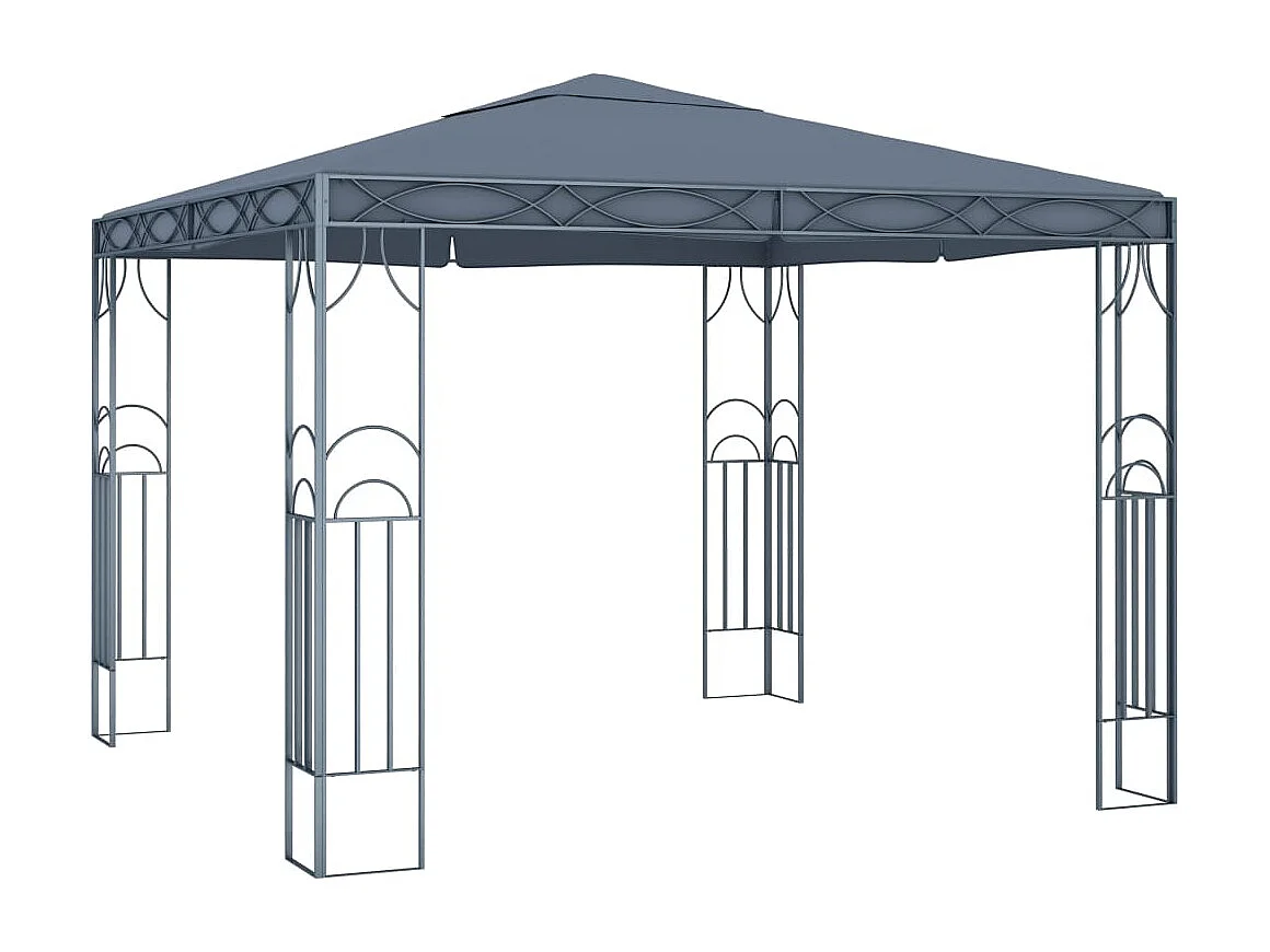 Tonnelle avec guirlande lumineuse à LED 300x300 cm Anthracite