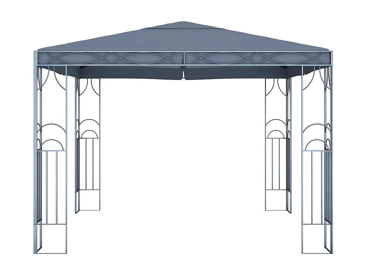 Tonnelle avec guirlande lumineuse à LED 300x300 cm Anthracite