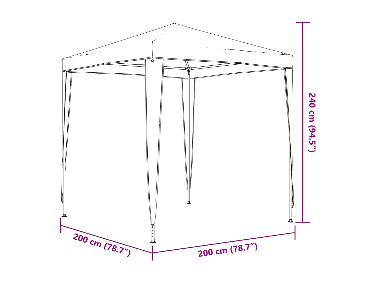 Tenda para festas 3x3 m azul