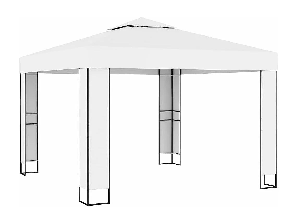 Pavillon mit Doppeldach 3 x 3 m Weiß