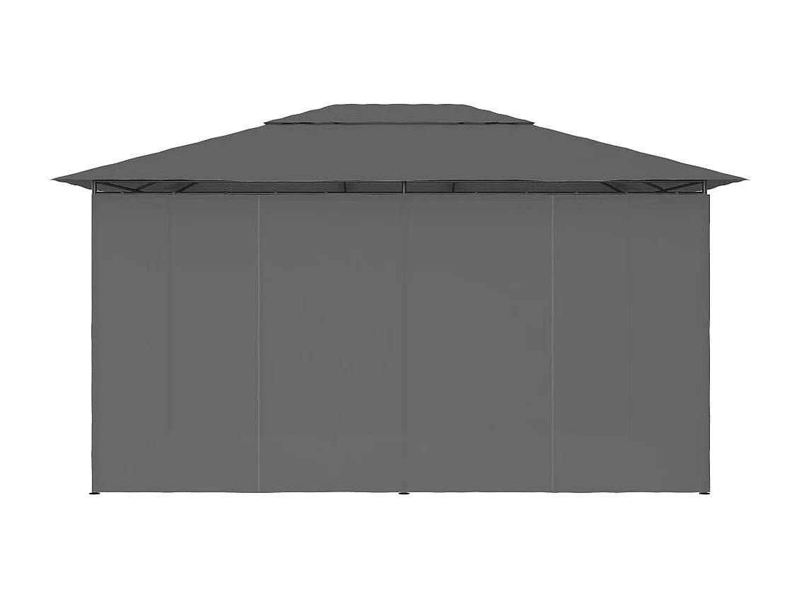 Tonnelle de jardin avec rideaux 4 x 3 m Anthracite