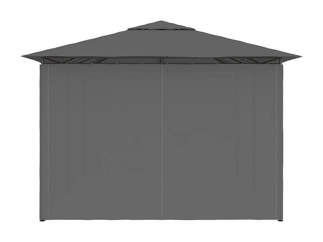 Tuinpaviljoen met gordijnen 4x3 m antraciet