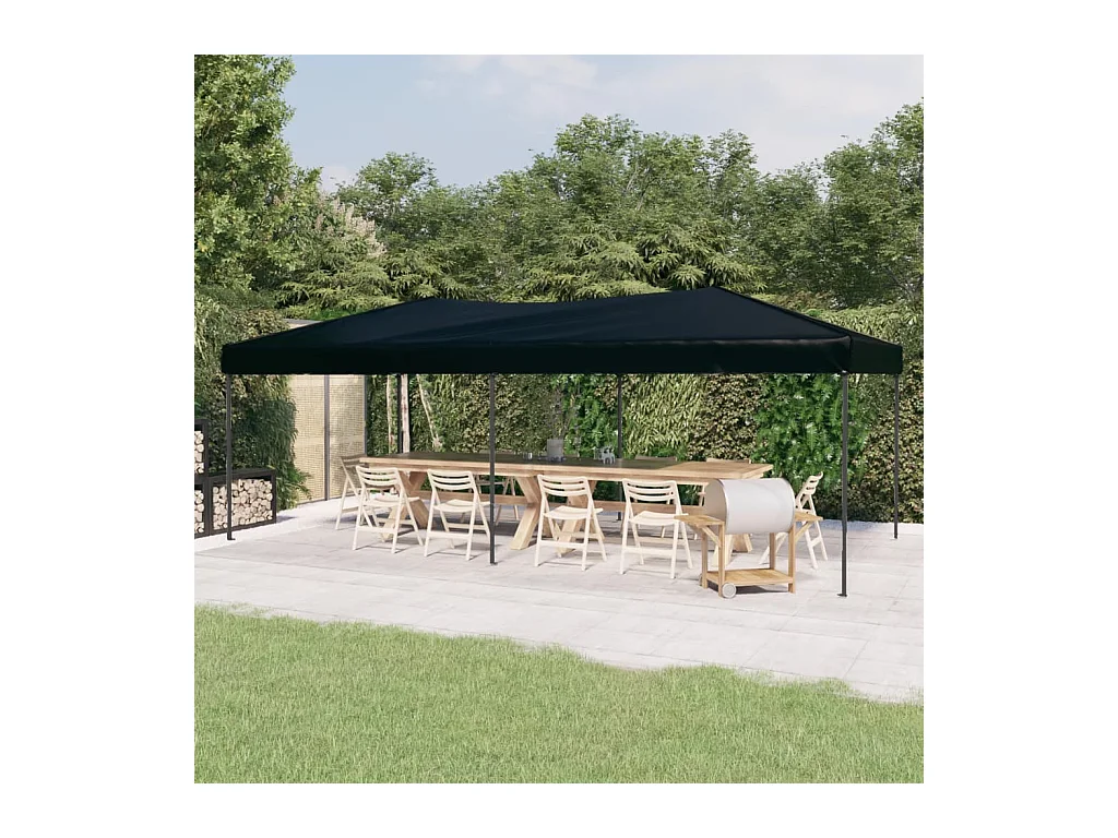 Partyzelt Faltbar Schwarz 3x6 m