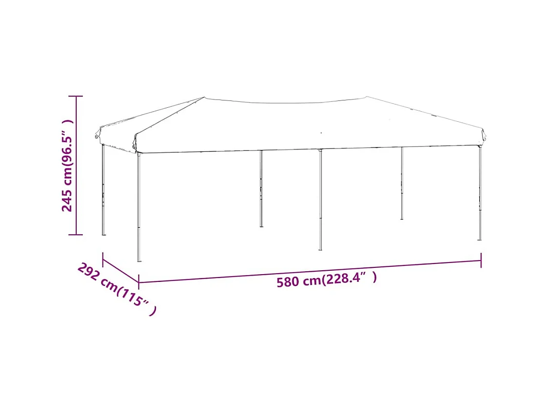 Tente de réception pliable Noir 3x6 m