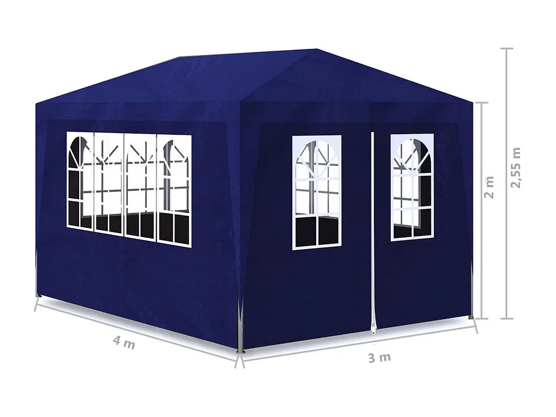 Tente de réception 3x4 m Bleu