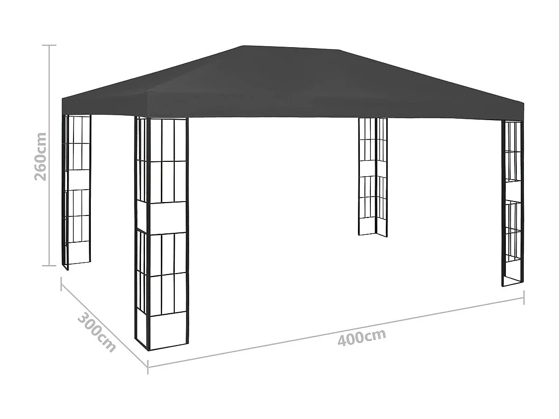 Tonnelle 3x4 m Anthracite