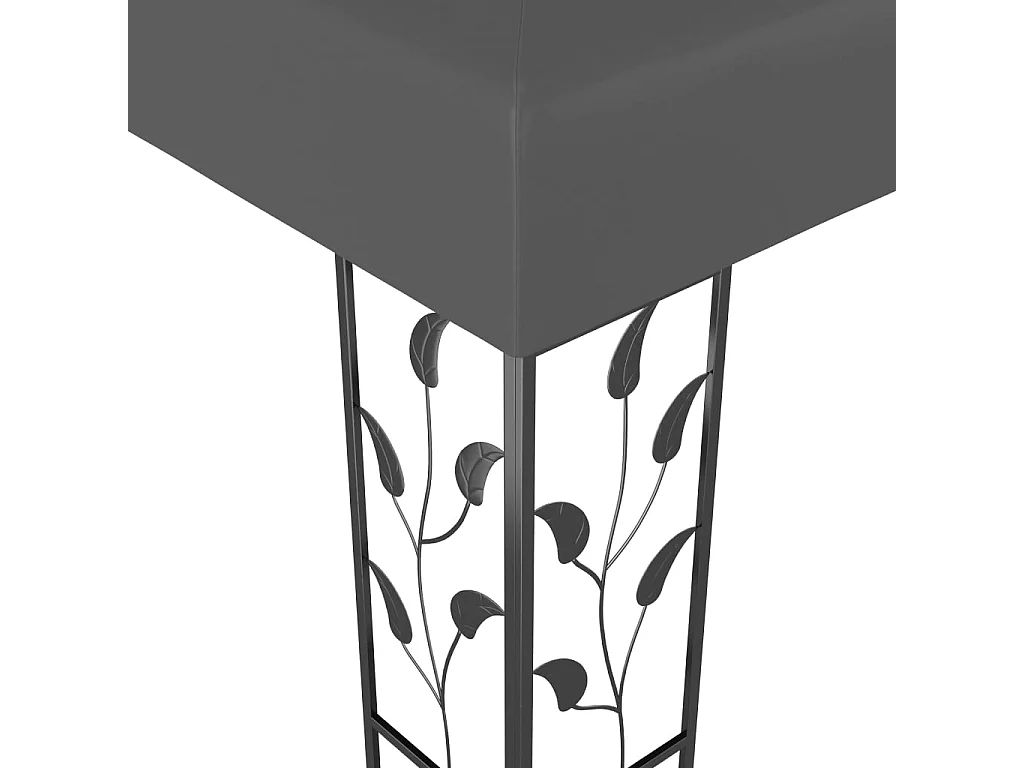 Tonnelle avec double toit et lumières LED 3x4 m Anthracite