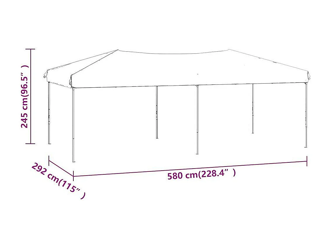 Tenda para festas 3x6 m PE antracite