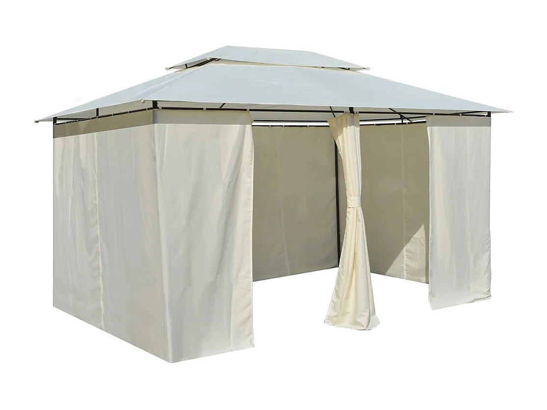 Gazebo/tenda de jardim com cortinas, 3,5 x 2,7 m