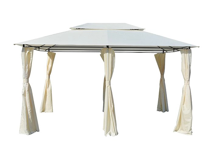 Gazebo Da Giardino Astoria 3x4 M – Grigio, Tettoia In Metallo, Pergolato Moderno Per Esterno
