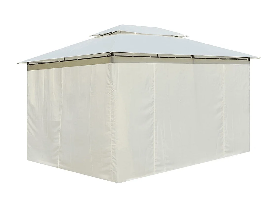 Tonnelle avec rideaux 4 x 3 m Blanc
