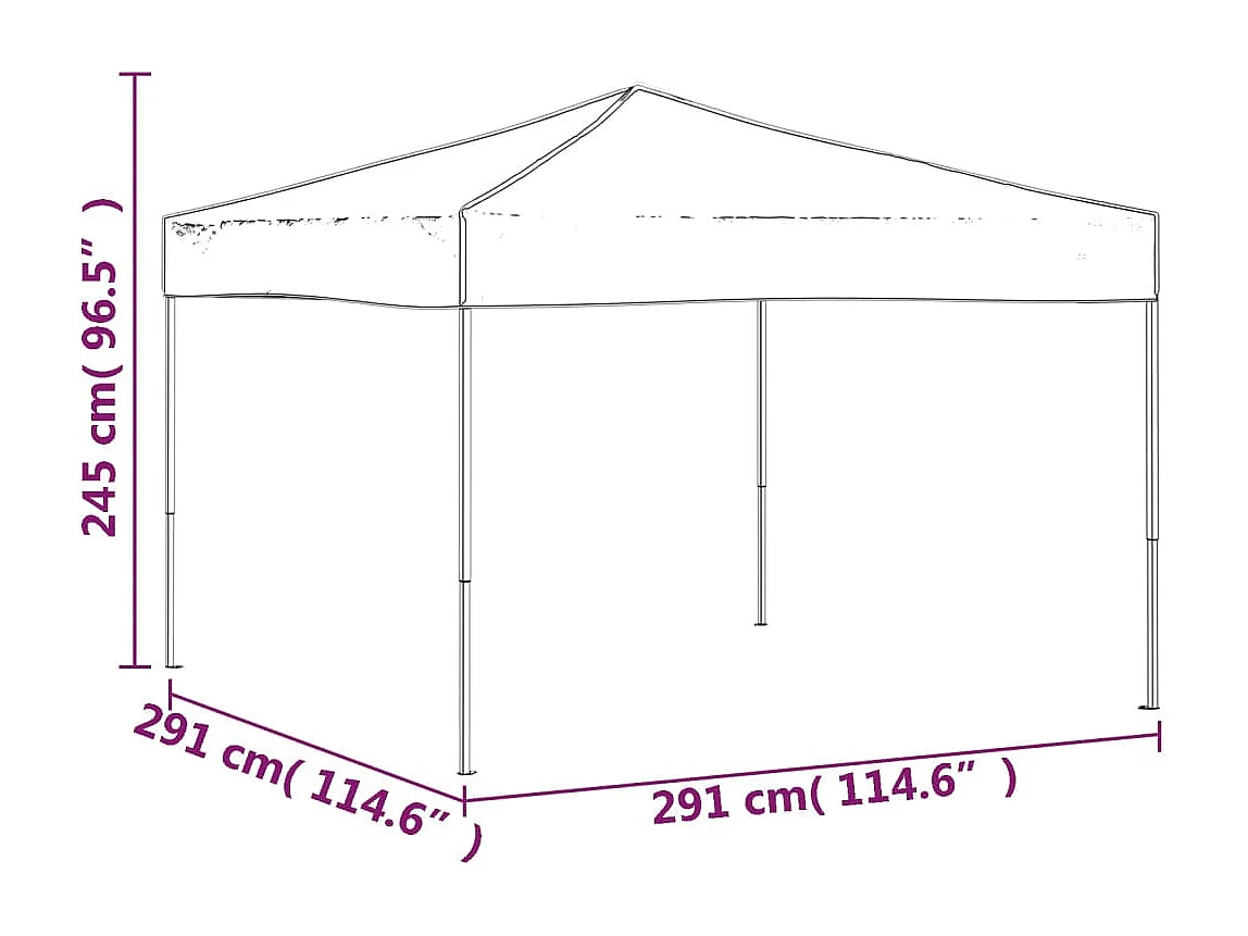 Carpa para fiestas plegable color crema 3x3 m