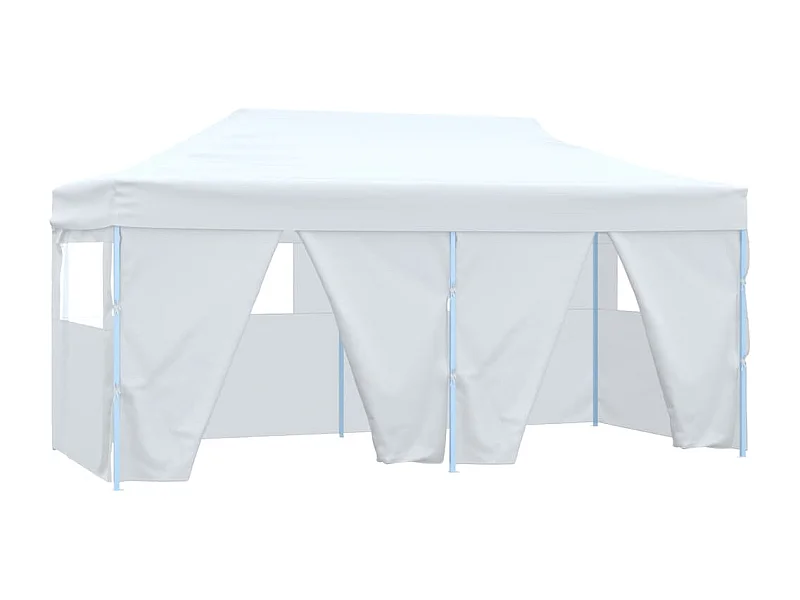 Tente de réception pliable avec 4 parois 3x6 m Acier Blanc