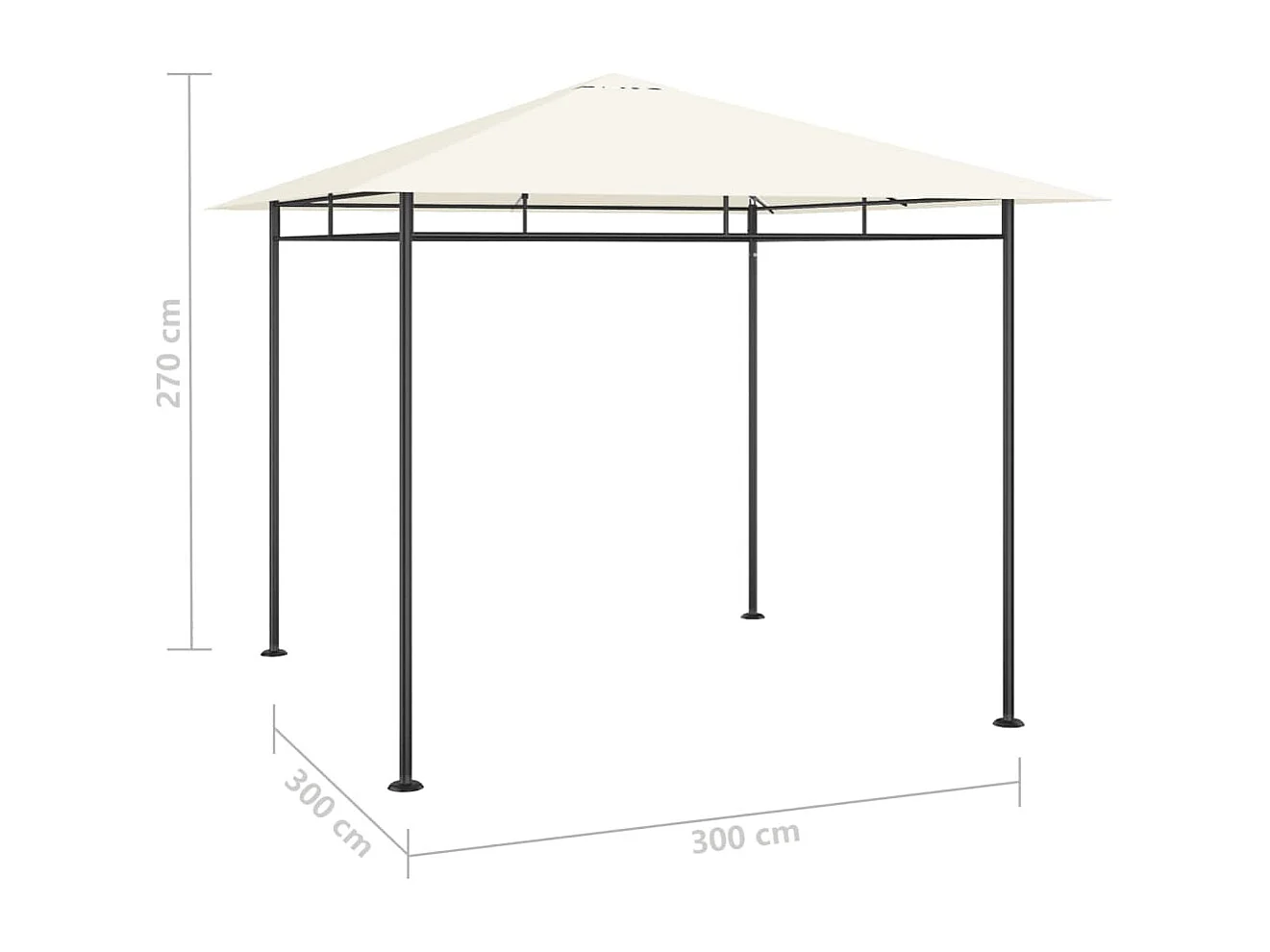 Belvédère 3x3x2,7 m Crème 180 g/m²