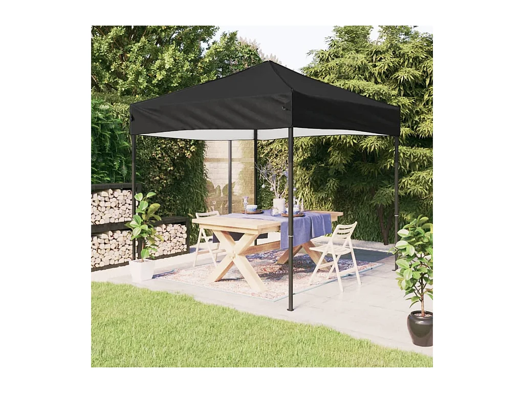 Partytent inklapbaar 3x3 m zwart