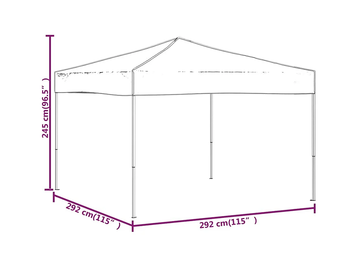 Partyzelt Faltbar Schwarz 3x3 m