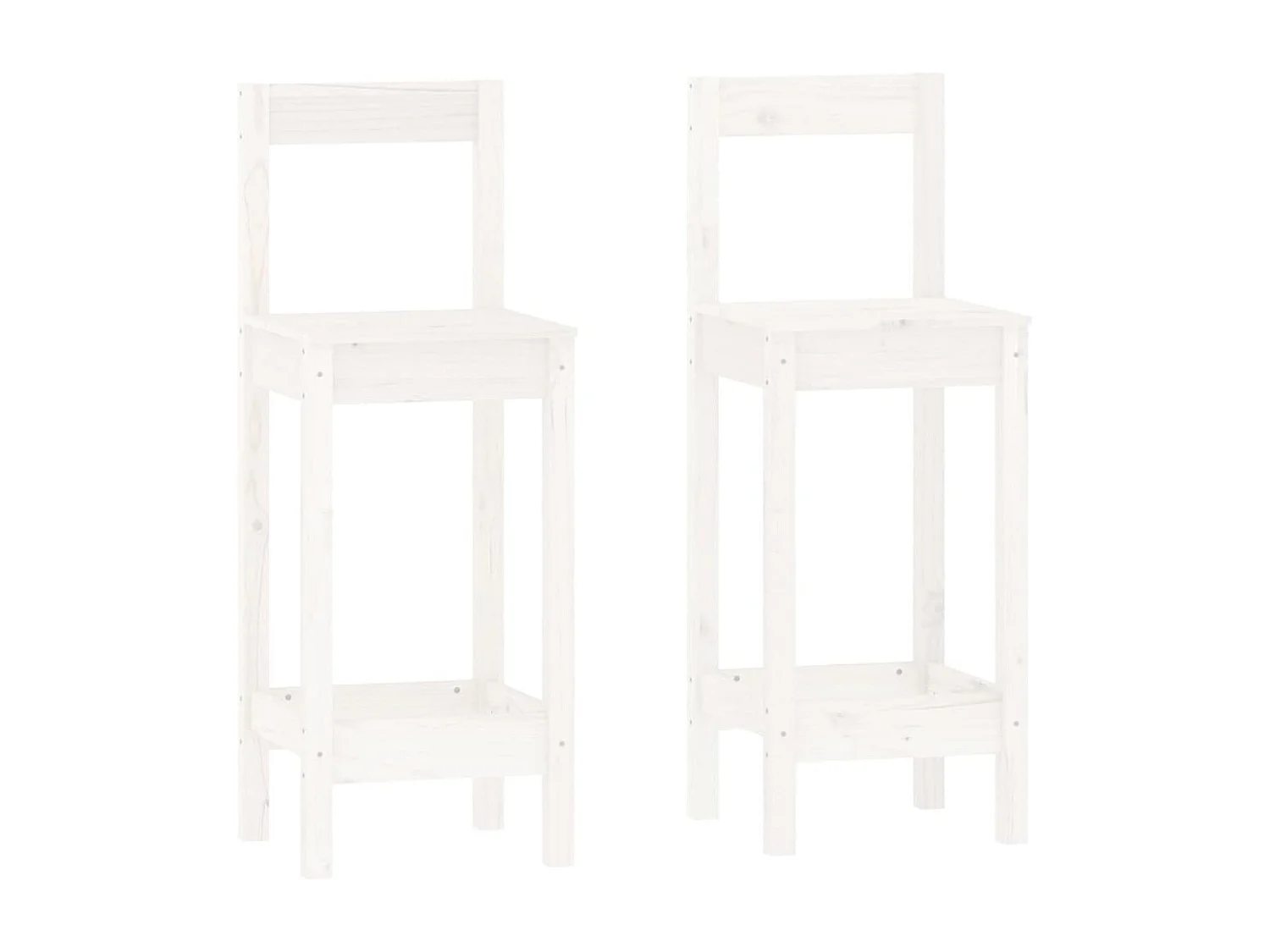 3-delige barset Wit Massief grenenhout