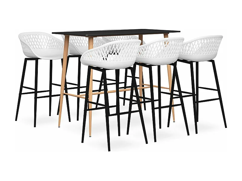 Conjunto de barras 7 peças preto e branco