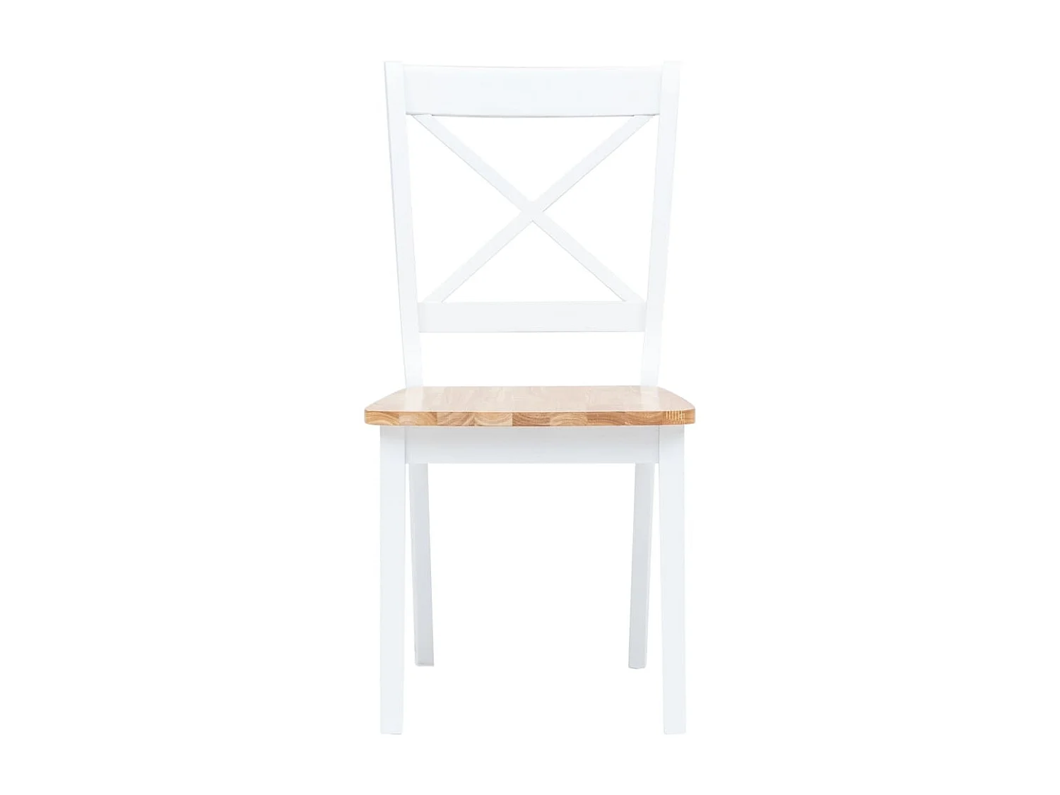 Conjunto de jantar de 5 peças Rubberwood branco e castanho