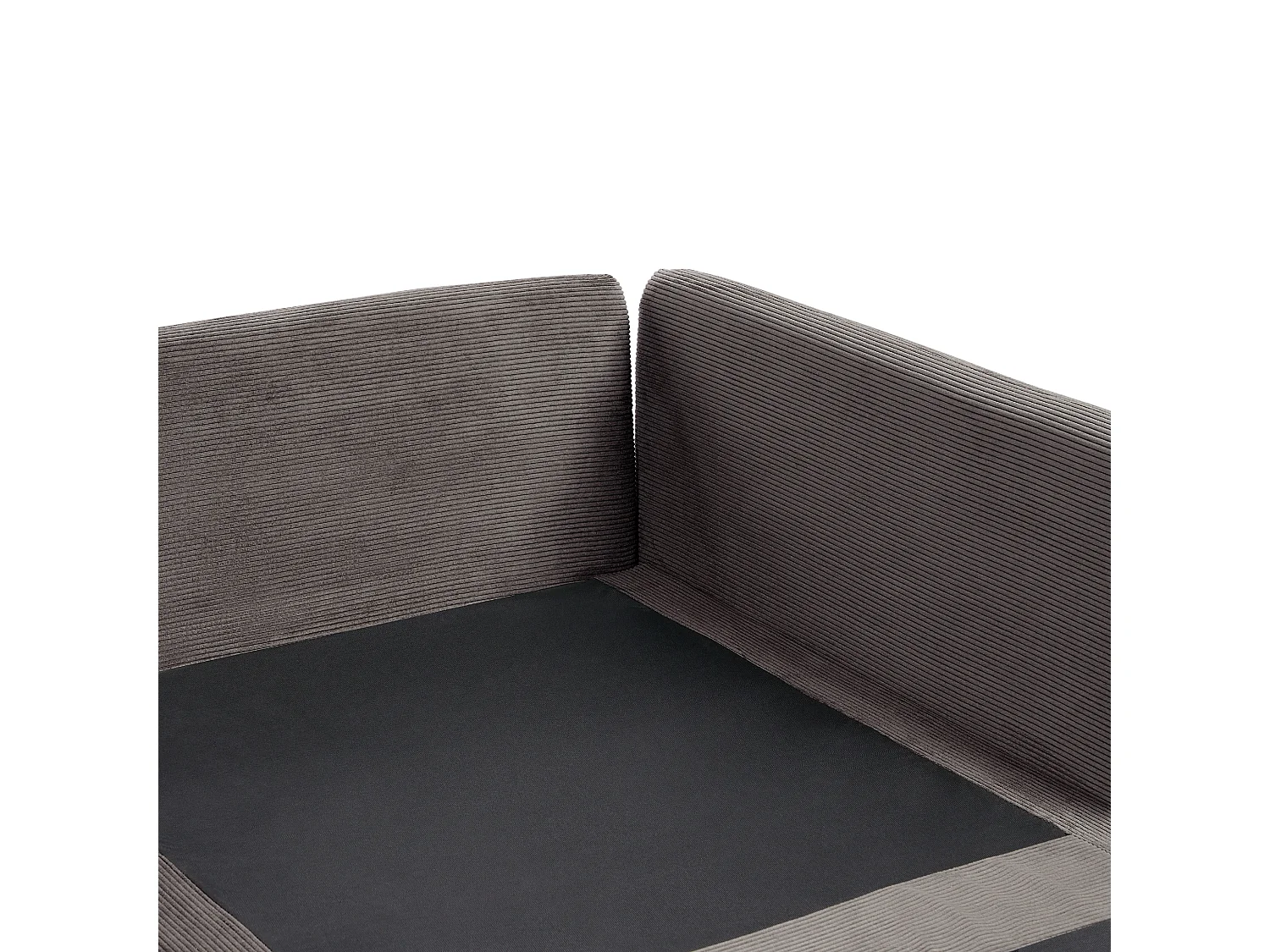 Canapé d'angle modulable 3 places EGERIS Velours côtelé Marron foncé Côté droite