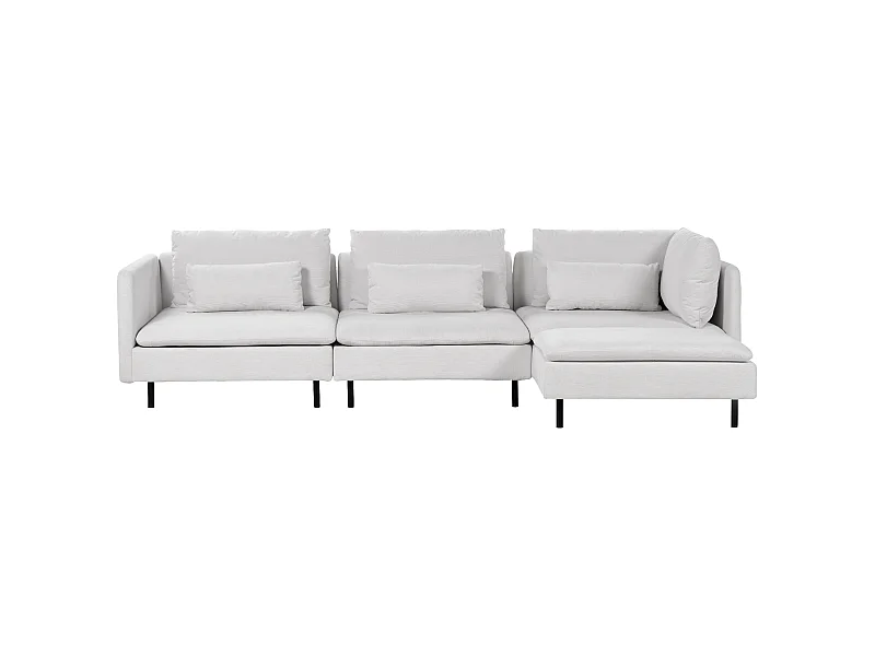 3-Sitzer Ecksofa L-Form Stoff grau modular mit Chaiselongue links Kissen Egeris