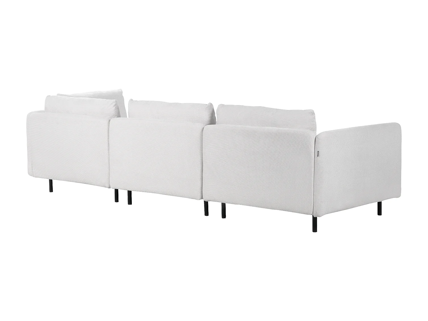 Canapé d'angle modulable 3 places EGERIS Tissu Gris clair Côté droite