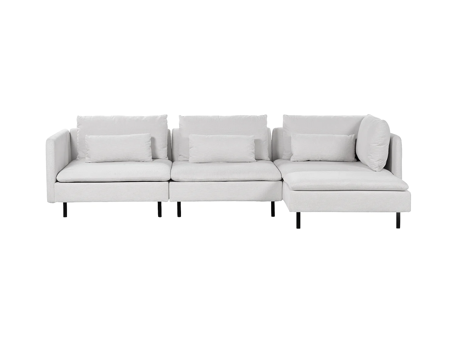 Canapé d'angle modulable 3 places EGERIS Tissu Gris clair Côté droite