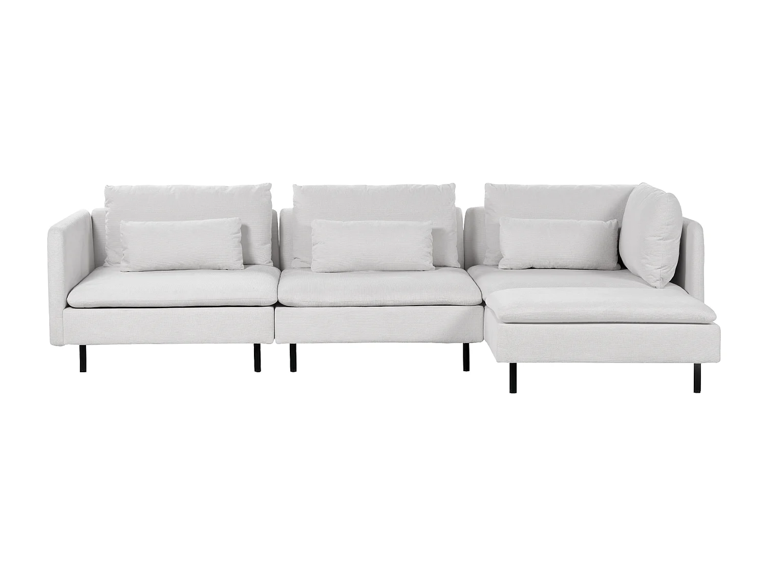 3-Sitzer Ecksofa L-Form Stoff grau modular mit Chaiselongue links Kissen Egeris