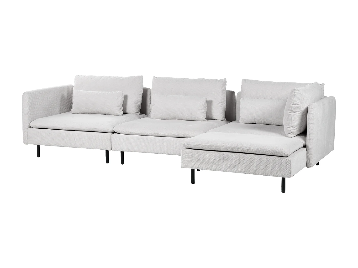 3-Sitzer Ecksofa L-Form Stoff grau modular mit Chaiselongue links Kissen Egeris