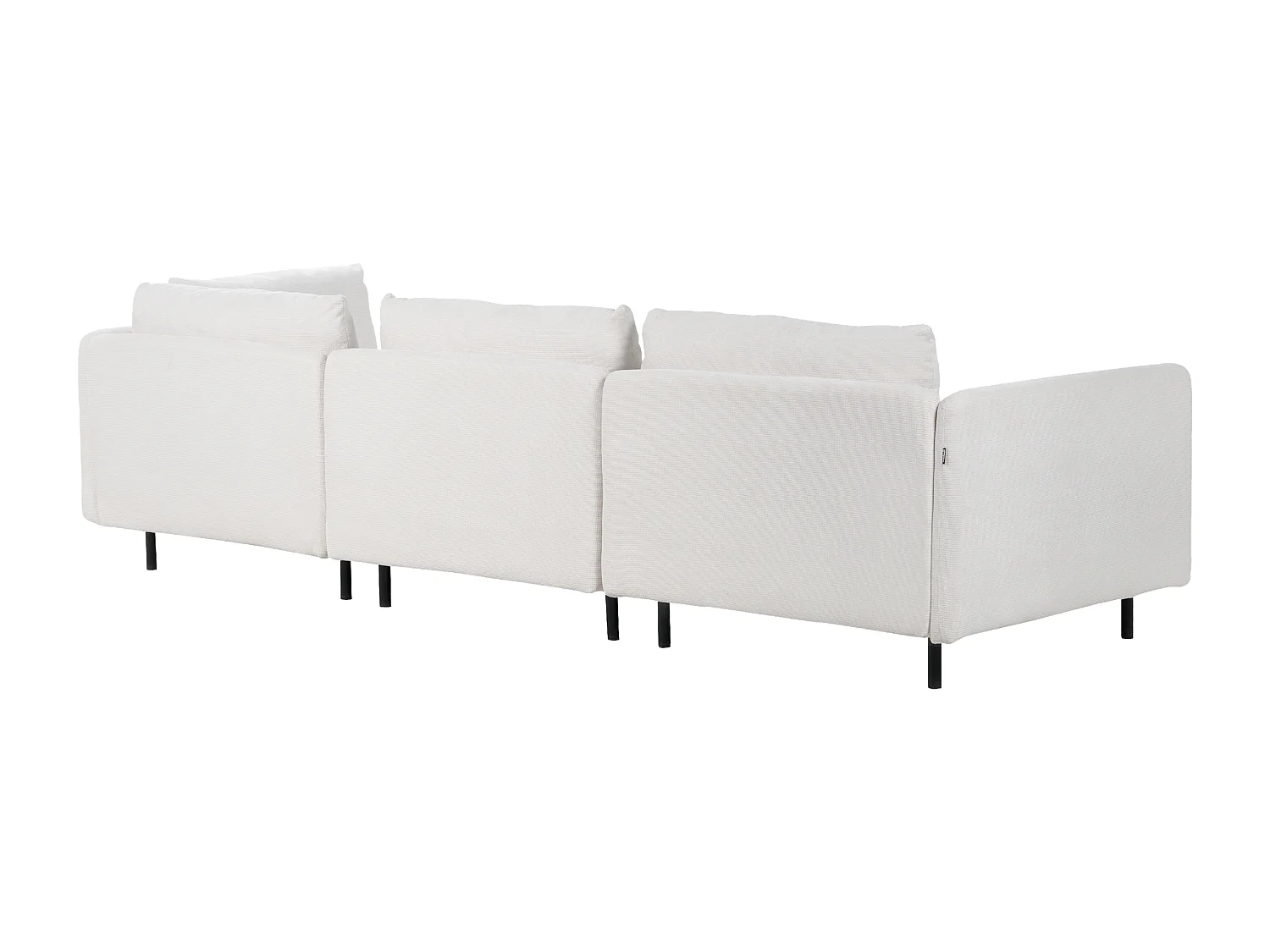 Canapé d'angle modulable 3 places EGERIS Tissu Beige clair Côté droite