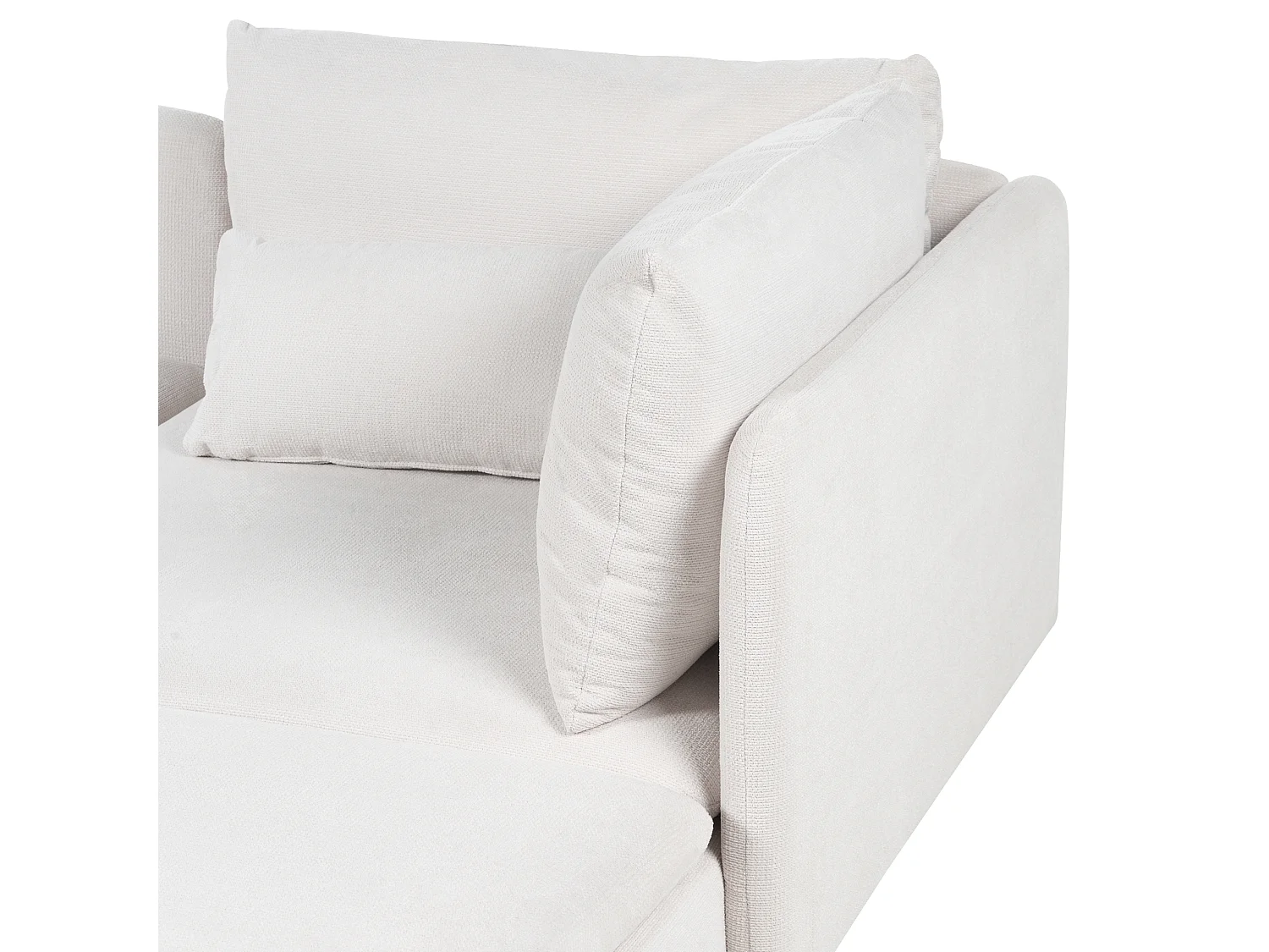 Canapé d'angle modulable 3 places EGERIS Tissu Beige clair Côté droite