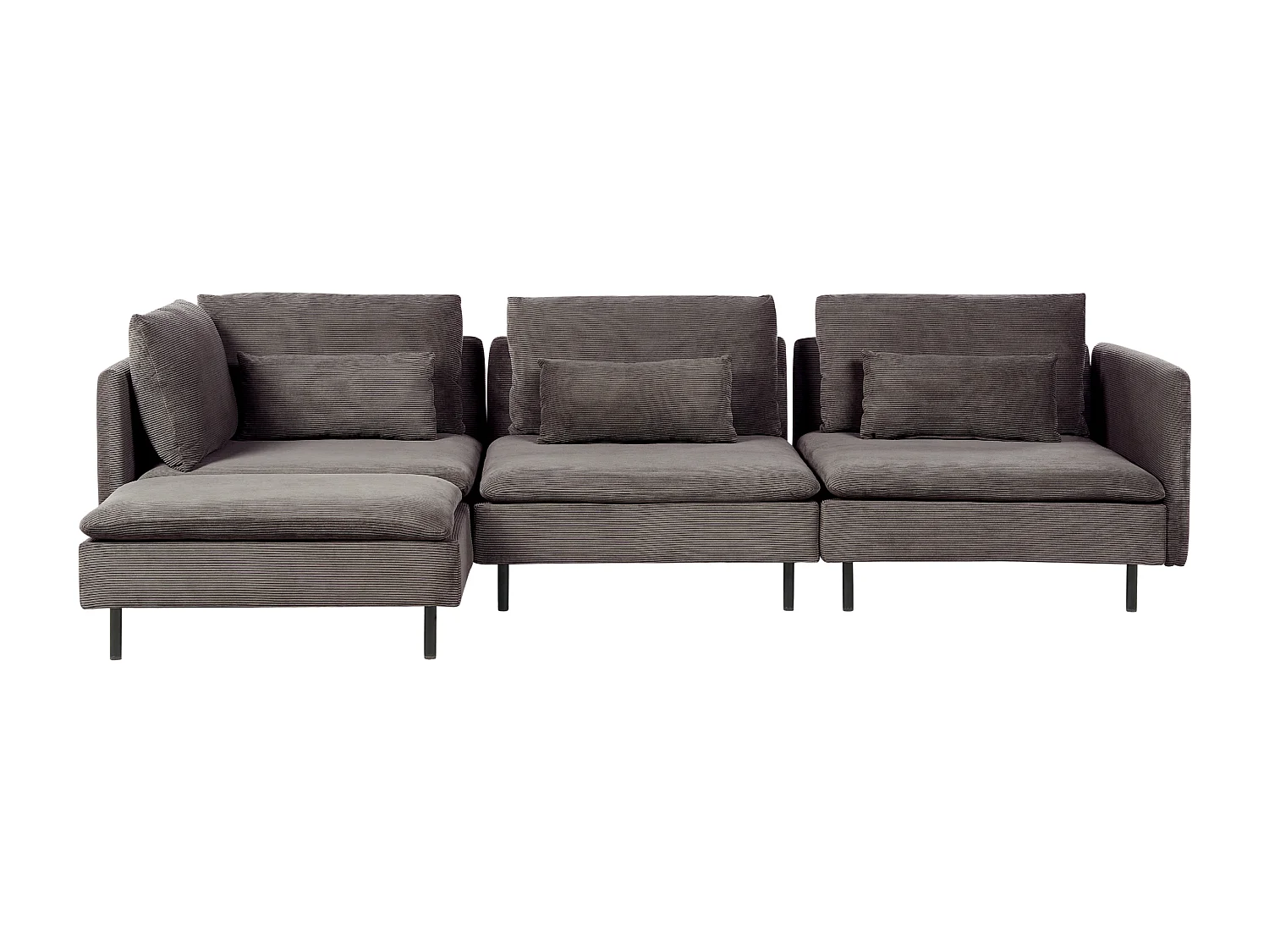 Sofá de canto modular EGERIS Bombazine Castanho escuro 3 lugares à direita