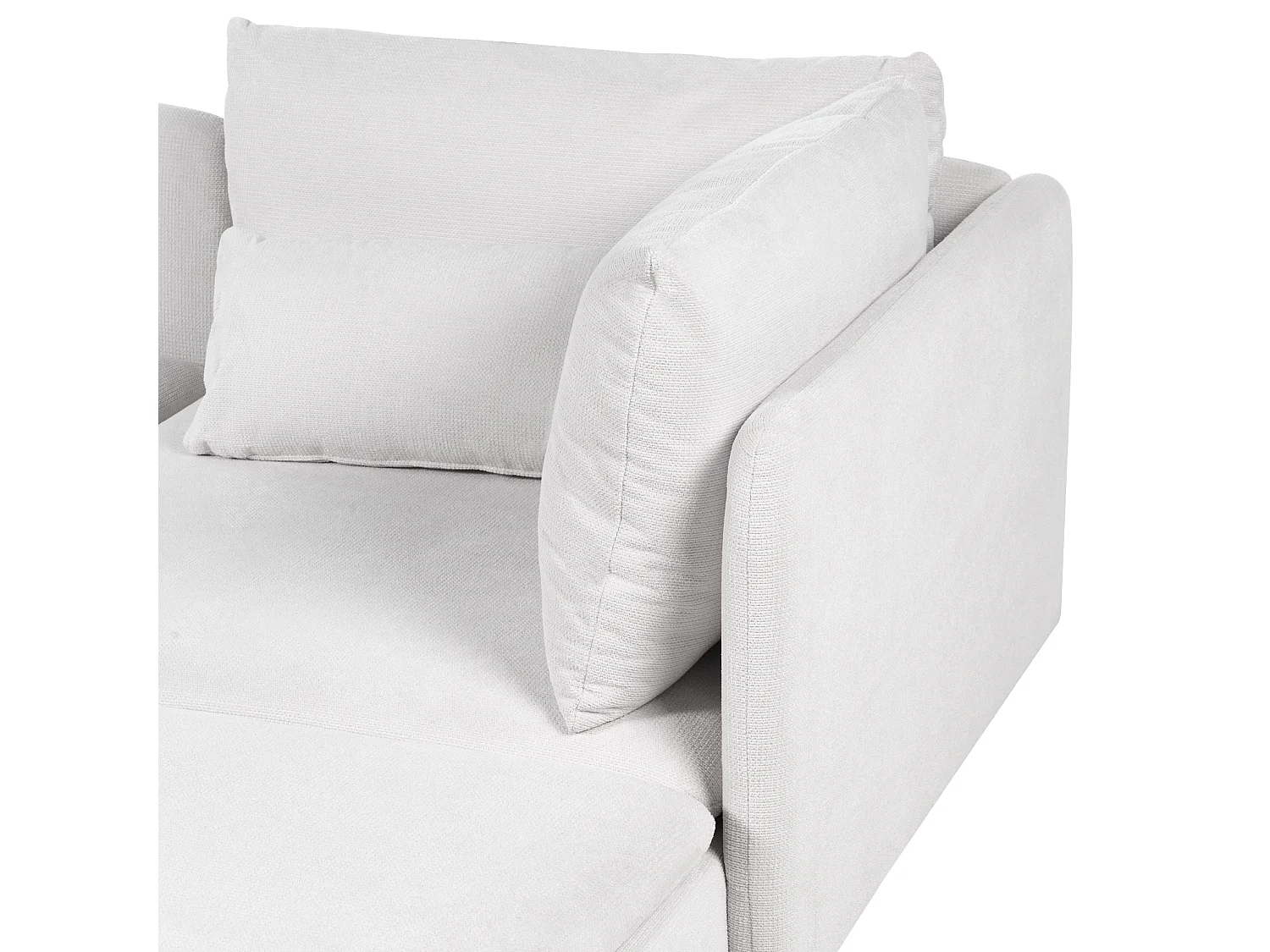 Sofá de canto modular EGERIS Tecido Cinzento claro 3 lugares à direita