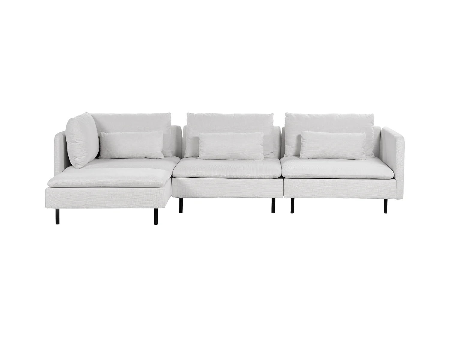 Canapé d'angle modulable 3 places EGERIS Tissu Gris clair Côté droit