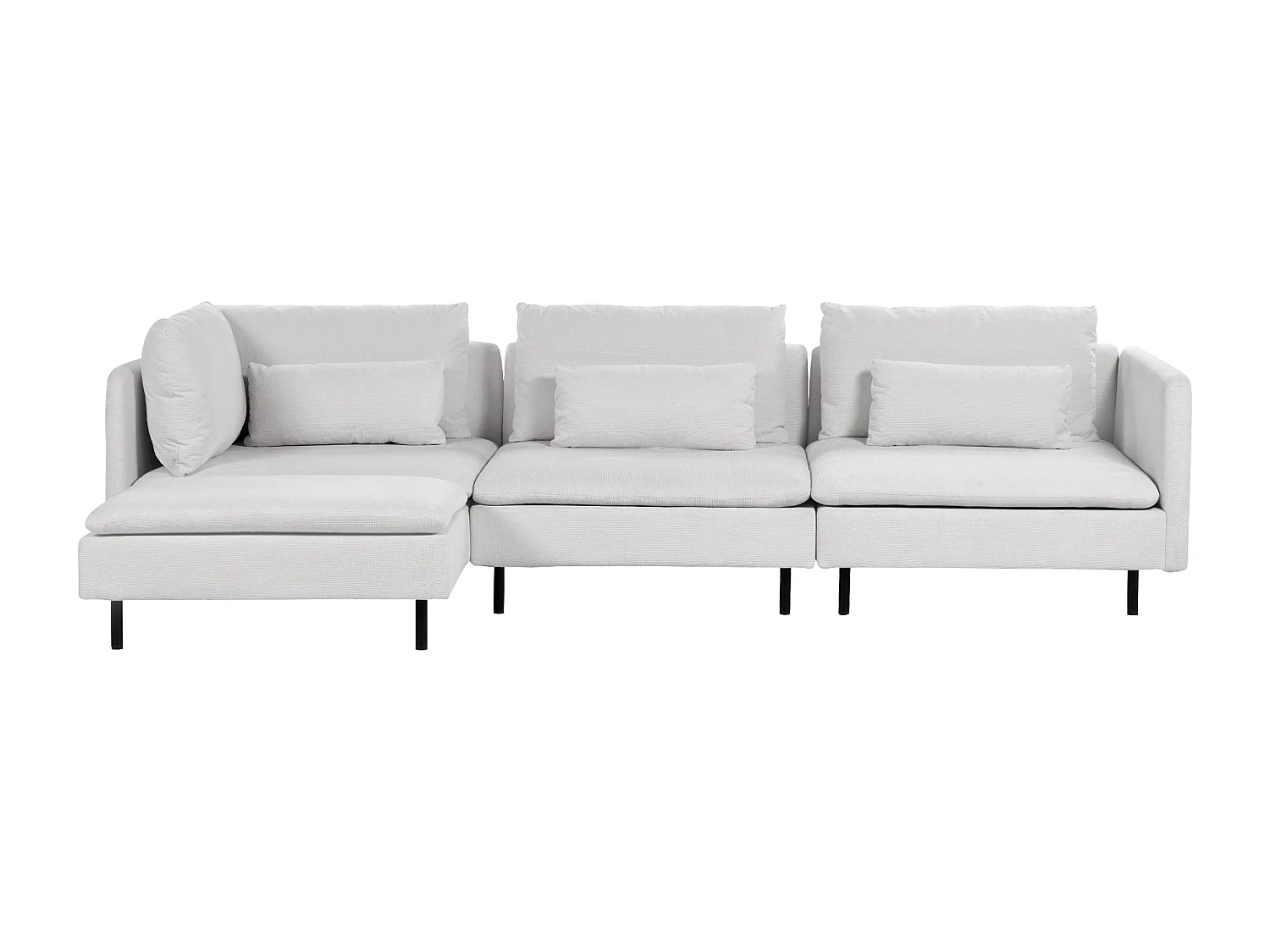 3-Sitzer Ecksofa L-Form Stoff grau modular mit Chaiselongue rechts Kissen Egeris