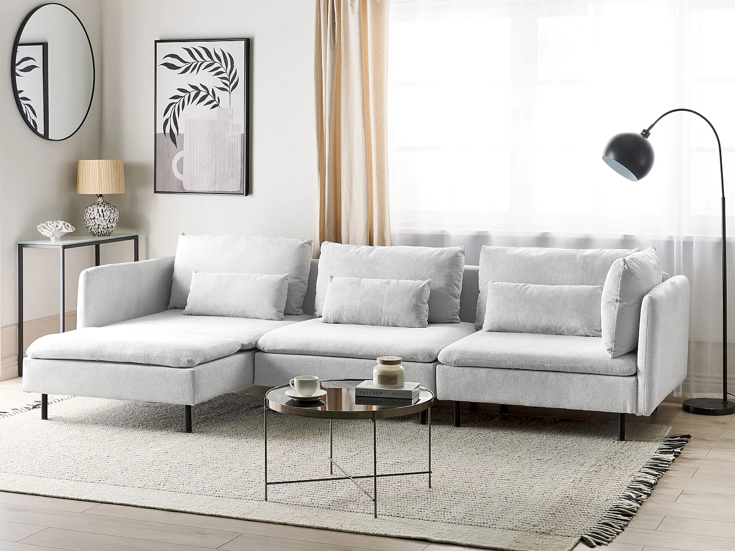 EGERIS Tessuto Grigio chiaro 3 posti Lato destro