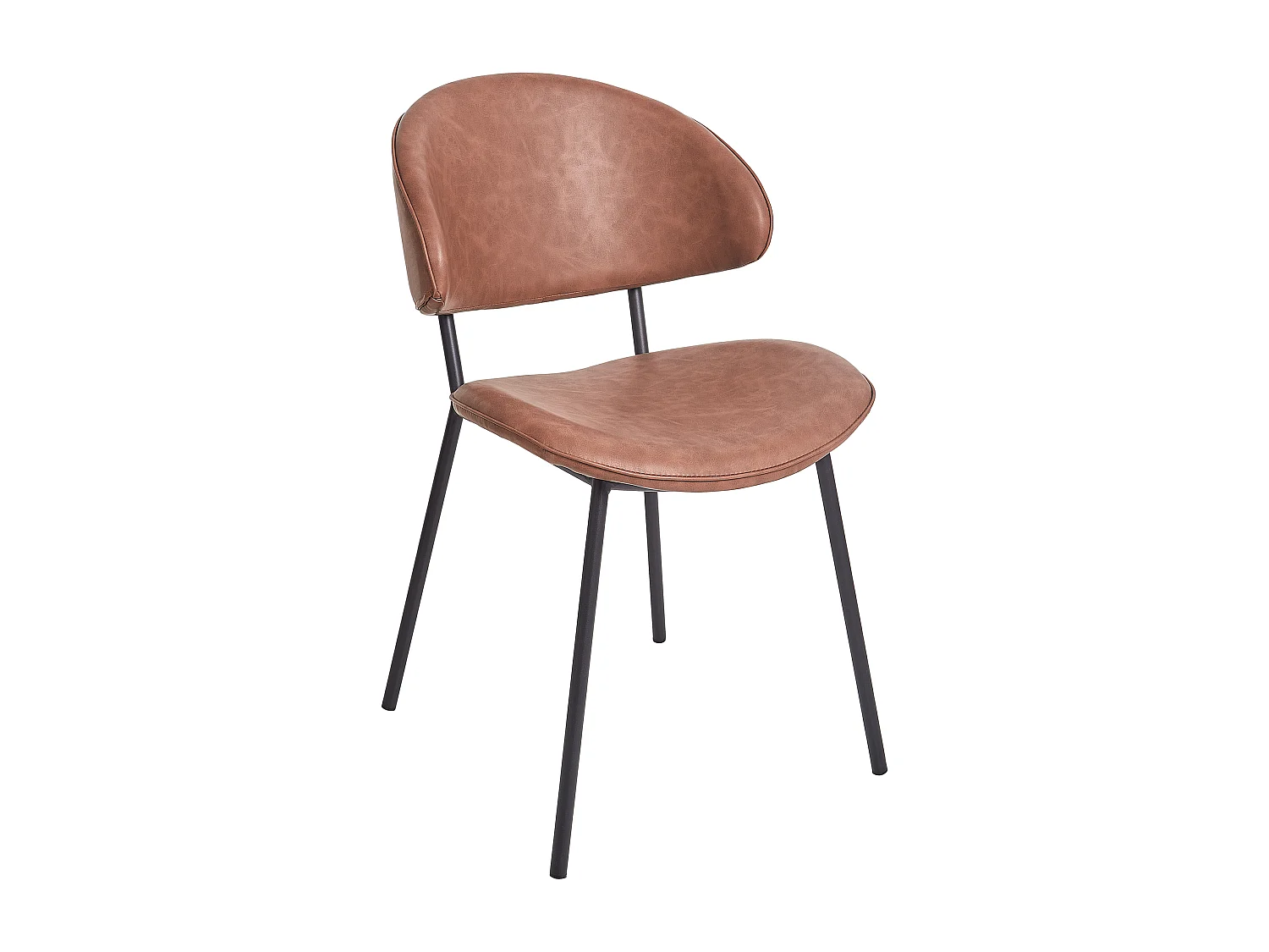 Set van 2 eetkamerstoelen KIANA Kunstleer Bruin