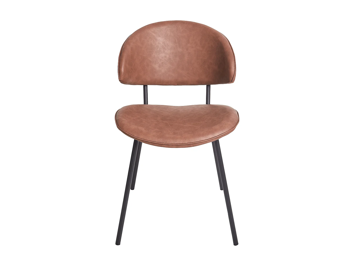 Set van 2 eetkamerstoelen KIANA Kunstleer Bruin