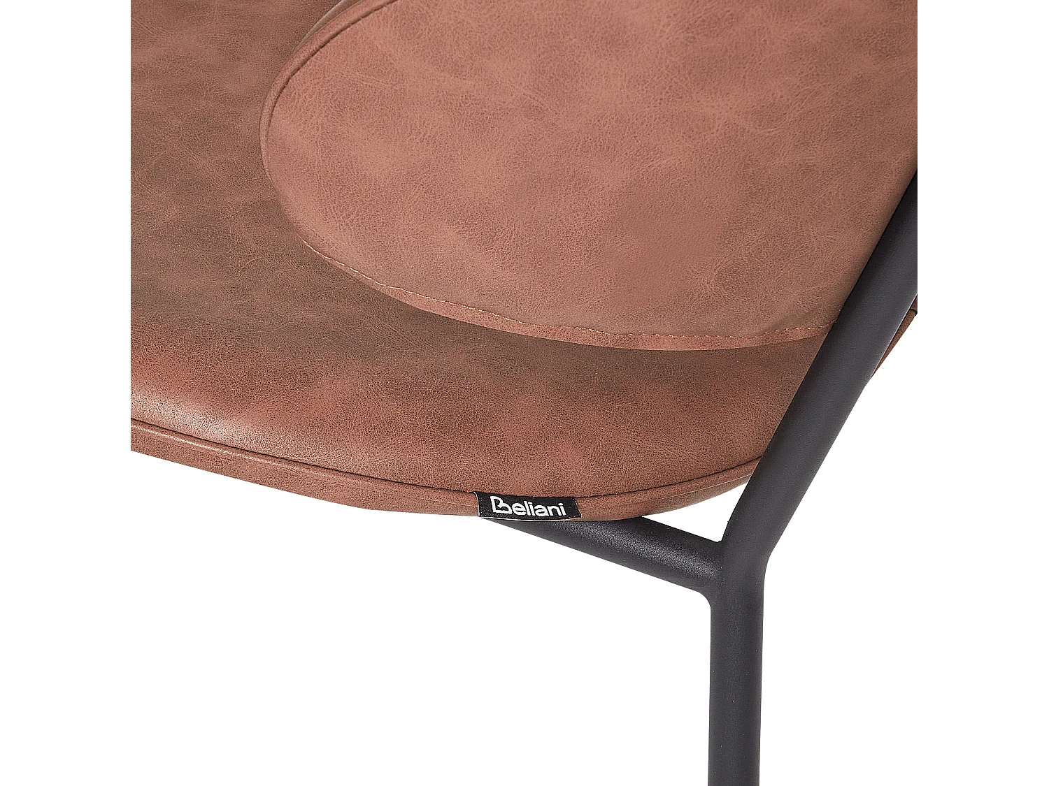Set of 2 Dining Chairs KIANA Faux Leather Brown