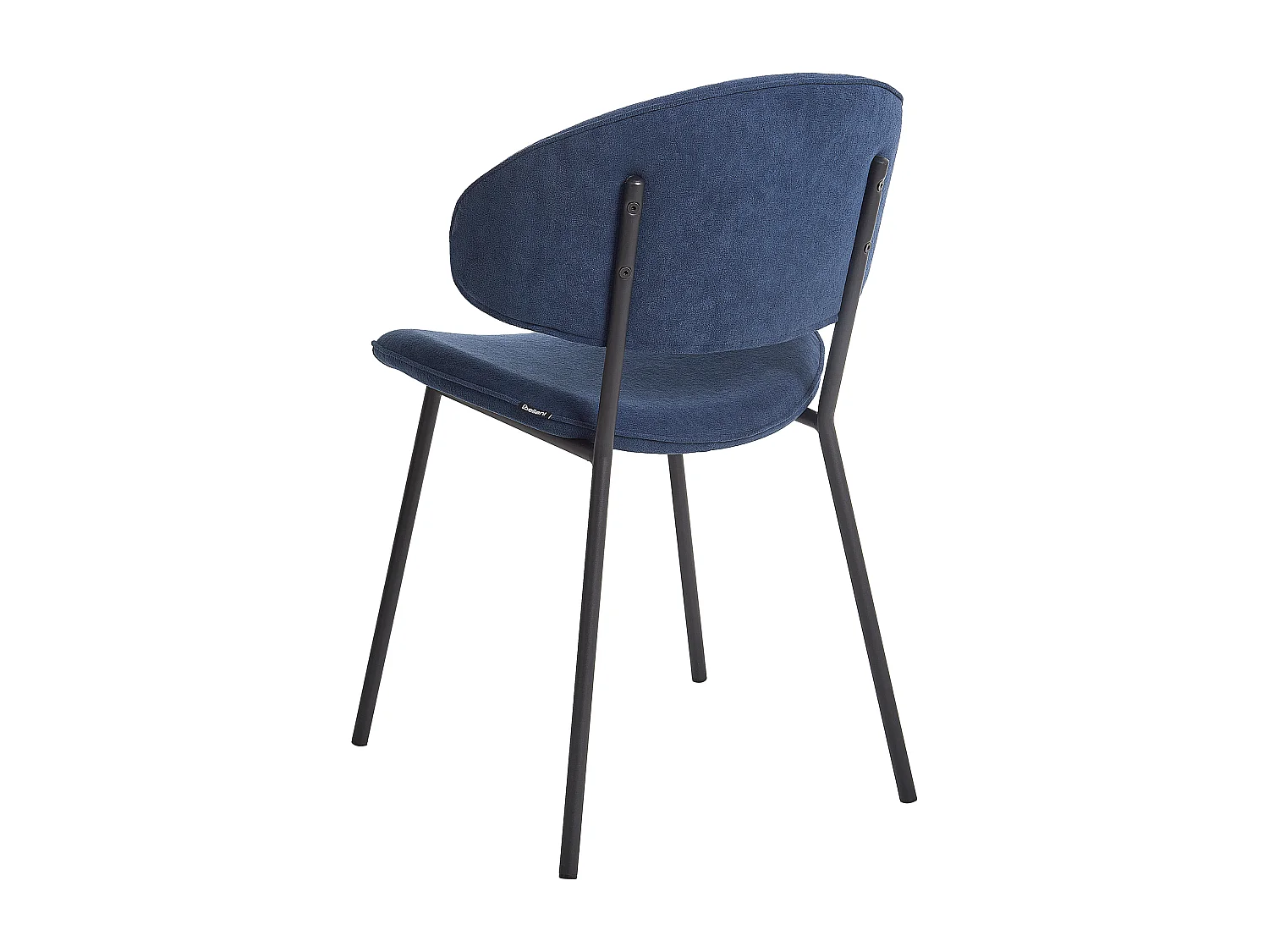 Esszimmerstuhl 2er Set Stoffbezug dunkelblau mit schwarzen Metallbeinen Kiana
