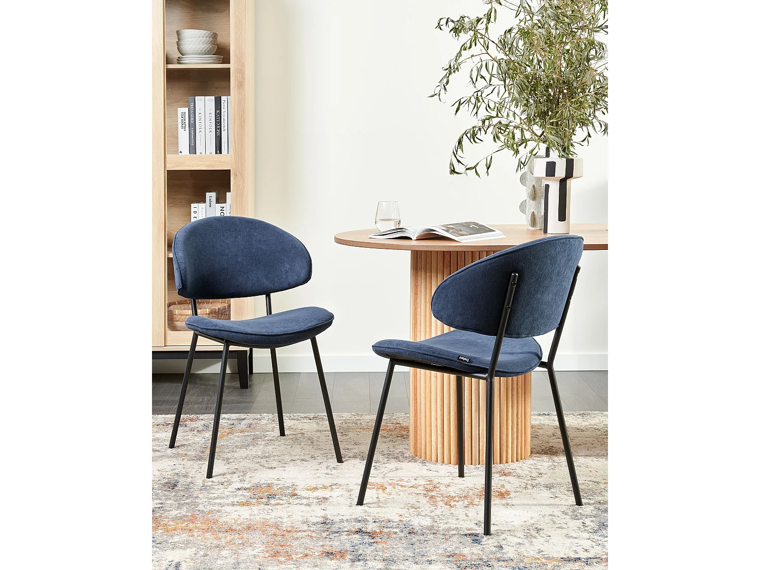 Lot de 2 chaises de salle à manger KIANA Bleu foncé