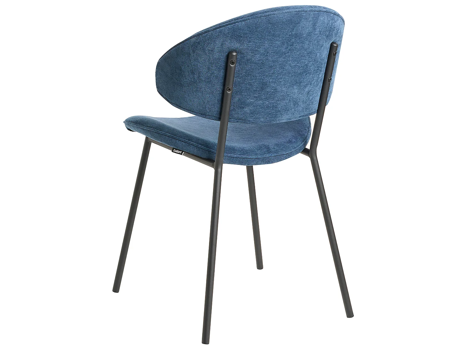 Set of 2 Dining Chairs KIANA Fabric Dark Blue