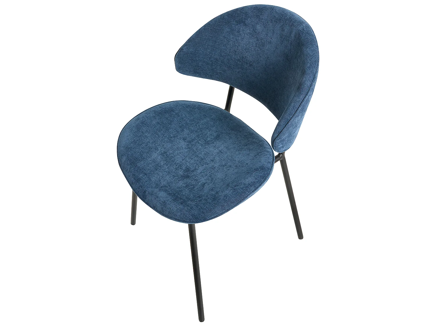 Set of 2 Dining Chairs KIANA Fabric Dark Blue