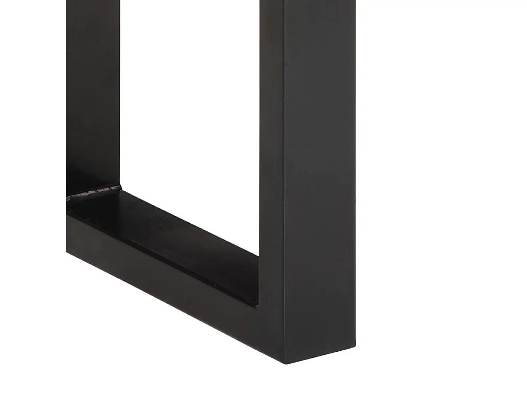 Panca 160 cm in legno massello di mango grezzo e acciaio