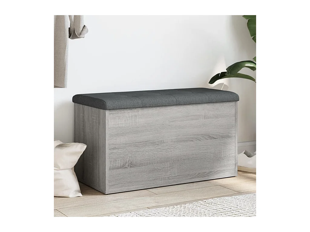 Panca portaoggetti Sonoma grigia 82x42x45 cm MDF