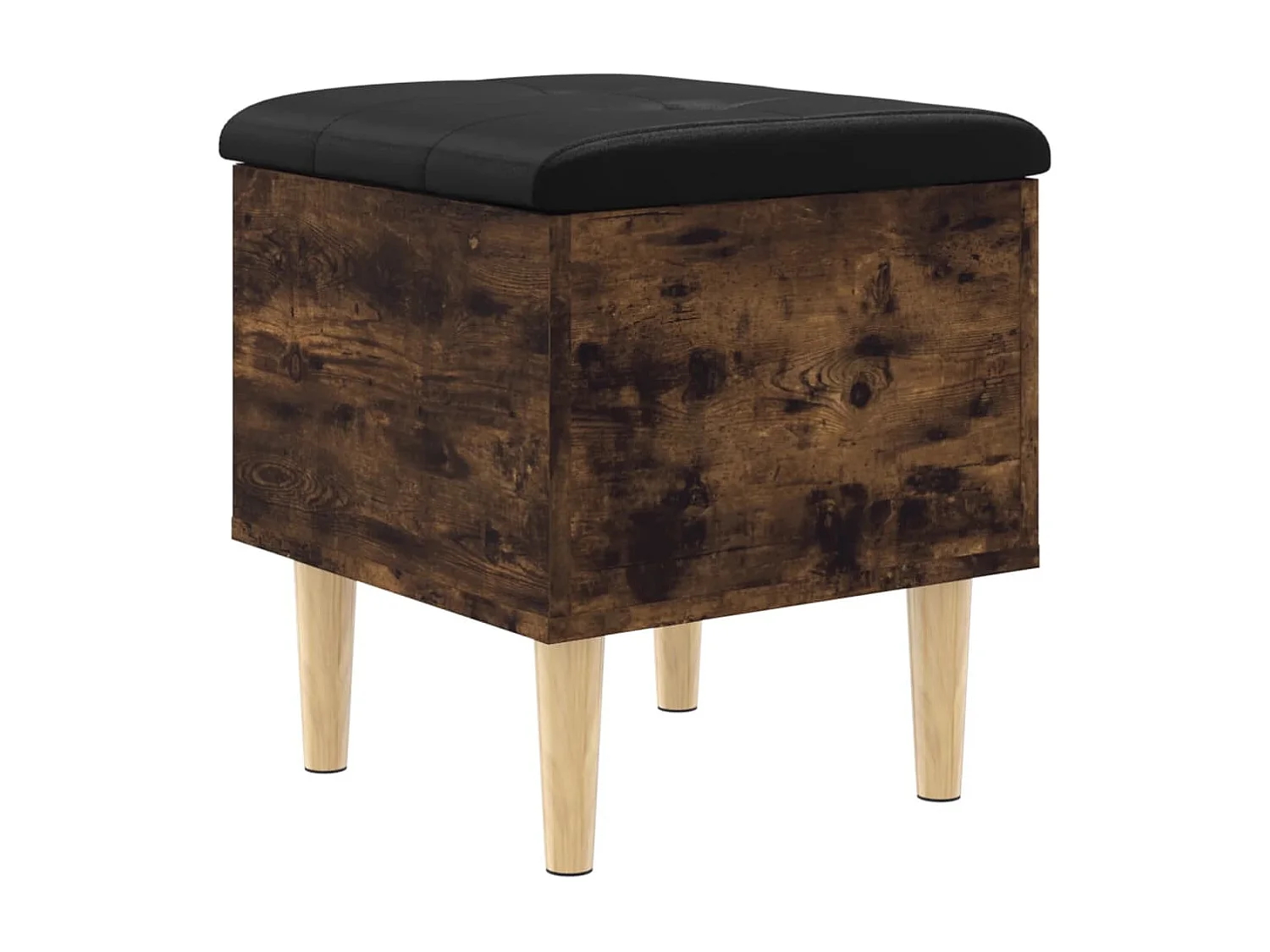 Banco de almacenaje roble ahumado 42x42x46 cm madera contrachapada