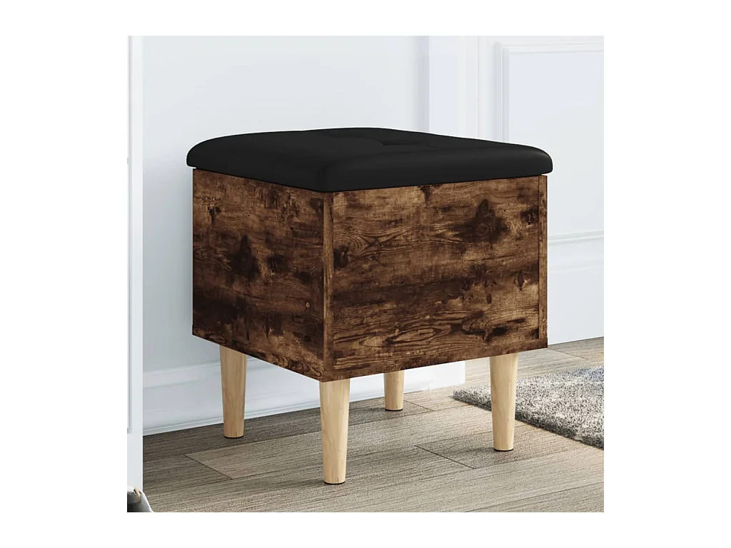 Banc de rangement chêne fumé 42x42x46 cm bois d'ingénierie