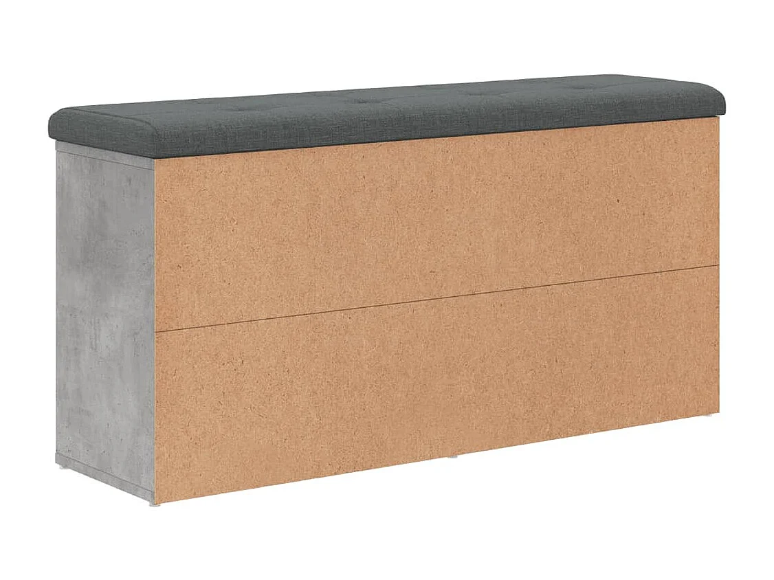 Panca per scarpe grigio cemento 102x32x50 cm in multistrato